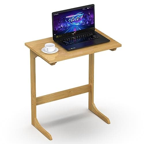 FILULA - Bamboo TV Tray Table - Convenient TV Tables for Eating and Working from Home - Stylish TV Dinner Table for Couch That Slide Under - TV Trays - C Table (C-Shape)