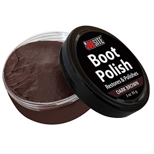 JobSite Premium Leather Boot & Shoe Polish Cream - Restores, Conditions & Polishes - Dark Brown - 3 Oz
