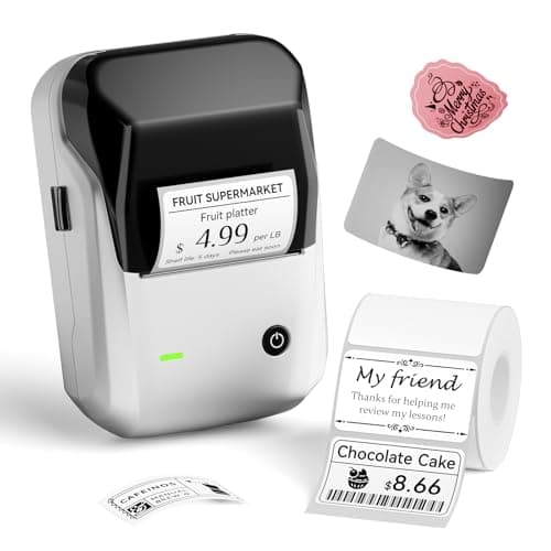 NIIMBOT B1 Label Maker with Tapes, 2 Inch Portable Thermal Label Printer for Home School Office Small Business, Address, Bakery, Crafts, Retail, Support Smartphones & PC, Silver