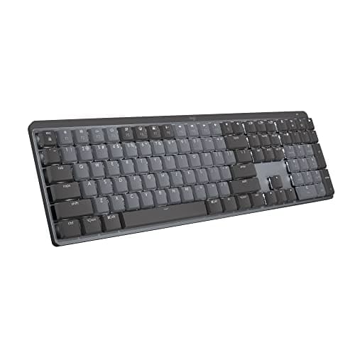 Logitech MX Mechanical Wireless Illuminated Performance Keyboard, Tactile Quiet Switches, Backlit Keys, Bluetooth, USB-C, macOS, Windows, Linux, iOS, Android, Metal, Graphite