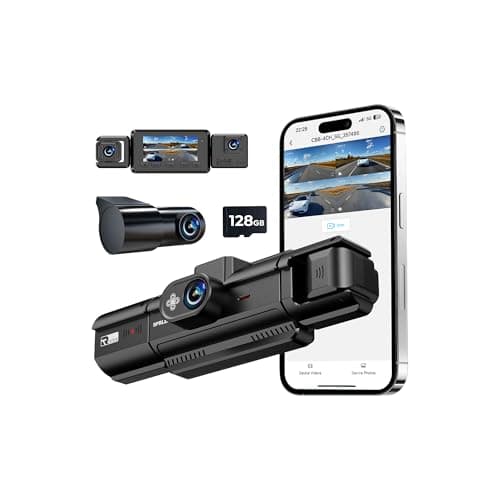 Sprleaf 4 Channel 360° Dash Cam with Radar, Full HD Front Rear & Side Cameras, WiFi GPS Dashcam with Radar Parking Mode, Night Vision, Loop Recording, G-Sensor, Hardwire Kit and 128GB Card Included