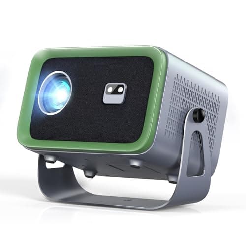 【Auto Focus/Keystone】4K Projector with WiFi and Bluetooth, 360° Rotating Movie Projector, Portable Projector with 200 ANSI, Outdoor Projector for Phone/PC/TV Stick/DVD/USB/HDMI