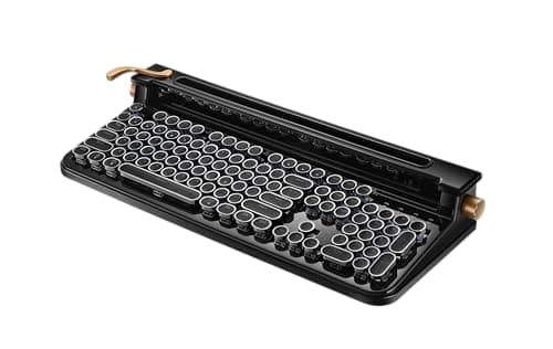 FINEDAY Keyboard 2.0 Plus, 2.4G Wireless & Bluetooth, 104 Keys, Blue Switch, 5000mAh, Retro Mechanical Keyboard for PC/Mac/Phone (English Keycaps)