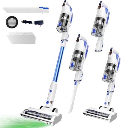 whall 88,000RPM Cordless Vacuum Cleaner,Upgraded Strong Suction Brushless Motor Cordless Stick Vacuum Cleaner,Lightweight Handheld Vacuum for Home Pet Hair Carpet Hard Floor,up to 45mins Runtime, Blue