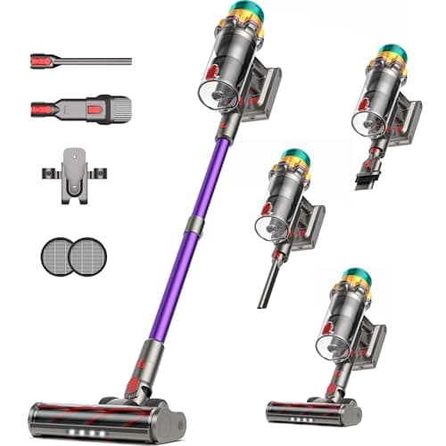 Cordless Vacuum Cleaner, 55KPA 650W 65Mins Extra-Large Dust Cup Cordless Stick Vacuum, Rechargeable Vacuum Cleaner with Self-Standing, Vacuum Cleaners for Home, Hardwood Floor, Carpet, Pet Hair