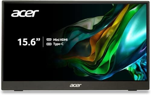 acer PM161Q Bbmiuux 15.6" Full HD 1920 x 1080 IPS Business Slim Portable Monitor | AMD FreeSync | External Monitor for Laptop PC Mac I Two 1W Speakers | 2 - USB 3.1 Type-C Ports & 1 - Mini HDMI