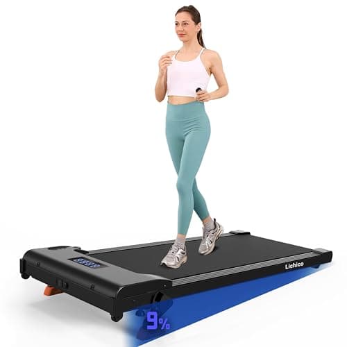 Lichico Walking Pad Treadmill with Incline, Quiet 2.5HP Brushless Motorized Under Desk Treadmill for Home and Office, Compact Portable Walking pad with Remote & App Control for Walking and Jogging