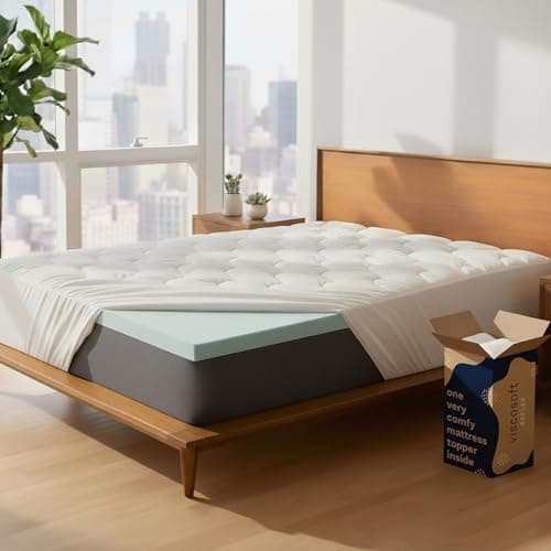 ViscoSoft 3-Inch Memory Foam Mattress Topper Twin XL – Reflex Cooling Gel Pad with Removable Washable Cover – CertiPUR-US & Oeko-TEX Certified