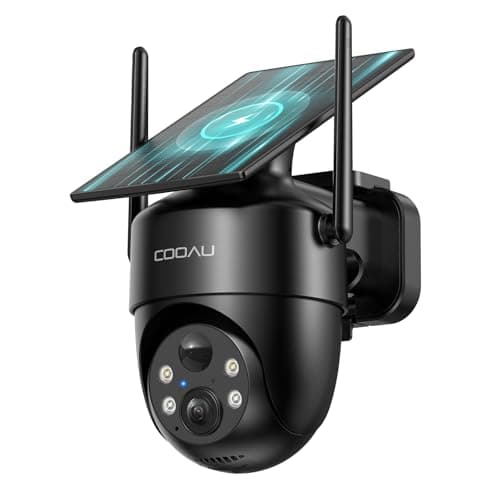 COOAU Solar Security Cameras Wireless Outdoor – Low-Light Rechargeable, Easy to Install, 2K 360° Camera for Home Security, Surveillance Cam with AI Smart Detection, Color Night Vision, IP66, Alexa
