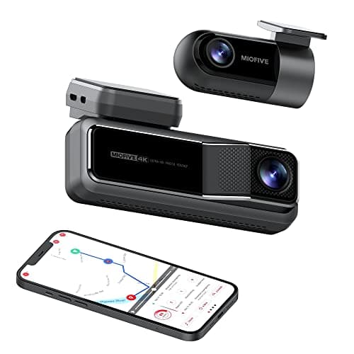 Miofive Dash Cam Front and Rear, 4K+2K Dual Dash Camera for Cars with 5G WiFi, GPS, 3840 UHD Recorder, Built-in 128G eMMC Storage, Night Vision, Motion Detection, G Sensor Powered by Super Capacitor