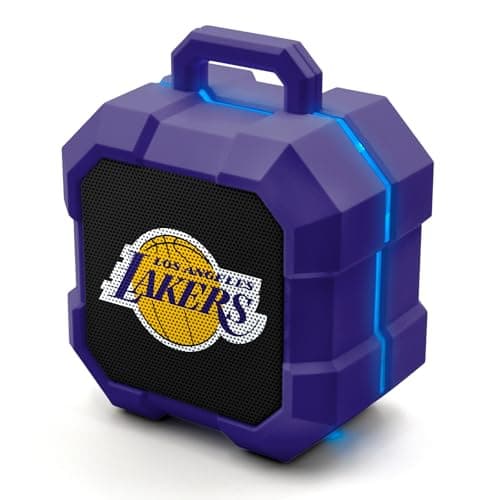 SOAR NBA Shockbox LED Wireless Bluetooth Speaker - Water Resistant IPX4, 5.0 Bluetooth, 5+ Hours Playtime, Officially Licensed NBA, Perfect Home & Outdoor Speaker