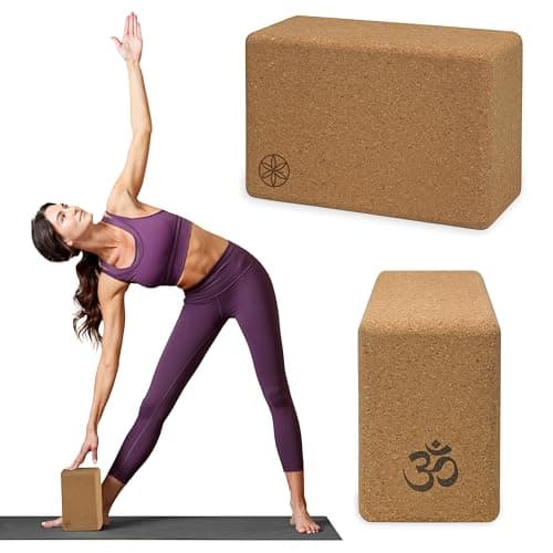 Gaiam Cork Yoga Block – 4x6x9 Inch, Natural Cork Block for Yoga, Pilates, Stretching, Balance, Gym, Home Workout, Meditation, Non-Slip, High-Density, Rounded Edges for Enhanced Poses and Flexibility