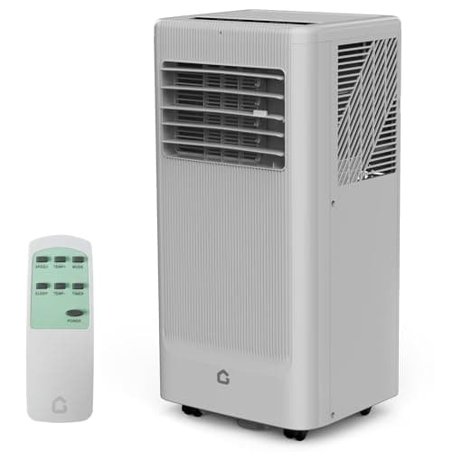 8000 BTU Portable Air Conditioner - Portable AC Unit for Bedroom up to 350 Sq. Ft, Cooling, Fan & Dehumidifier, Floor Standing Air Conditioner, 24H Timer, Window Kit Included, Black&Grey Top Cover