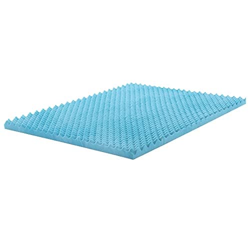 Greaton, 1-Inch Premium Convoluted Gel Memory Foam Toppers for Enhanced Comfort and Support, King, Blue