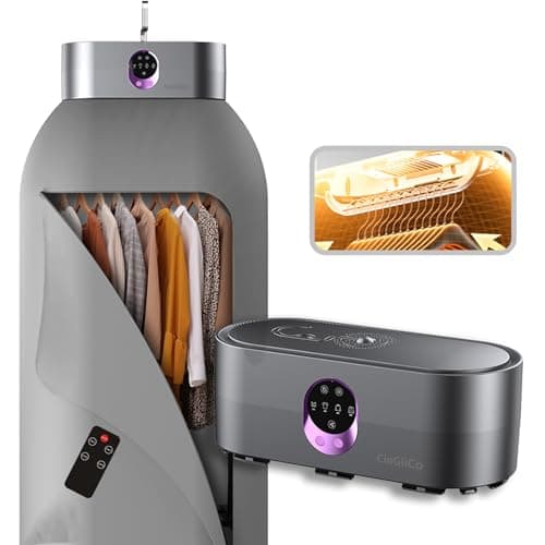 Portable Clothes Dryer, Clothes Dryer Hold 12 Items Up, With Time Setting、Remote Control, Portable Dryers For Laundry, Apartments, RV, Travel, Low noise、Energy Saving (Grey)