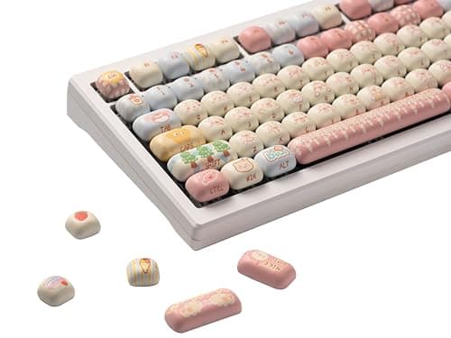 Akko PBT Keycap Set, Piggy Party Keycaps MOG Profile 139-Key Keycaps for Mechanical Keyboards