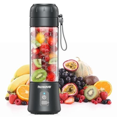 Nuwave Portable Blender for Smoothies and Shakes, 2025 New & Improved, 16 OZ On-The-Go Small Juice MIni with 6 Blades, Rechargeable, BPA-Free, Leak-Proof Lid, for Gym, Kitchen, Office