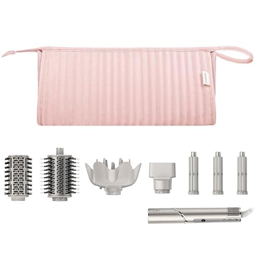 Lexeeco Dy son Air wrap Travel Case Hair Tools Travel Bag for Shark Flexstyle Carrying Case Portable Shark Hair Dryer Revlon Flat Curling Iron Organizer(Pink)