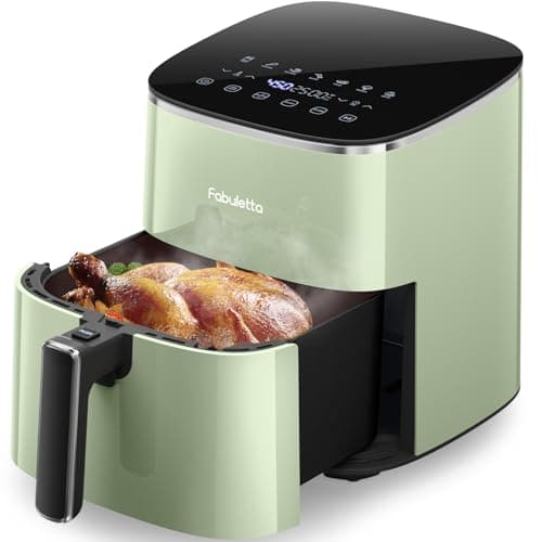 FABULETTA Air Fryer 6QT, 11-in-1 Large Air Fryers, 450F Max Crisp, Nonstick Basket, Diswasher Safe, Shake Reminder for Roast, Bake, Dry, Reheat, Frozen, Broil, Proof-Green