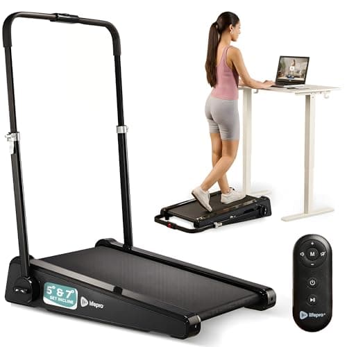 LifePro PacerMini Compact Small Walking Pad Treadmill with Incline – Under Desk Walking Treadmill for Home Mini Apartment & Office Portable Low Profile Quiet Electric with Remote Control & LED Display