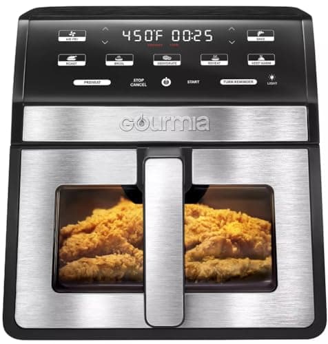 Gourmiaa Digital Air Fryer with Window and Light, 8-Quart, Black