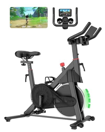 MJWW Exercise Bike, 32-Level Magnetic Resistance Stationary Bikes for Home, Low Noise 300LBS Weight Capacity Workout Cycling Bike for Home Gym with Pad Mount, LCD Monitor, Cup Holder