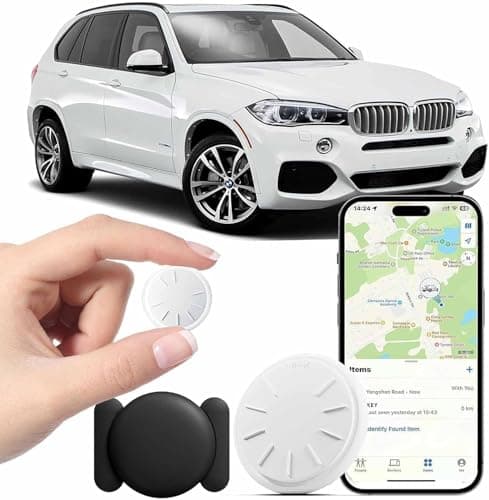 Mini GPS Tracker for Vehicles No Monthly Fee Magnetic GPS Tracker Full USA Coverage Hidden Car Locator Works with Apple Find My(iOS Only) with Magnetic Waterproof Case.