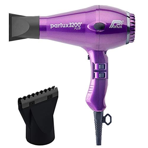 Parlux 3200 Plus Violet Hair Dryer + M Hair Designs Hot Blow Attachment (Bundle) – Professional High-Speed Ionic Blow Dryer for Fast Drying & Frizz-Free Styling