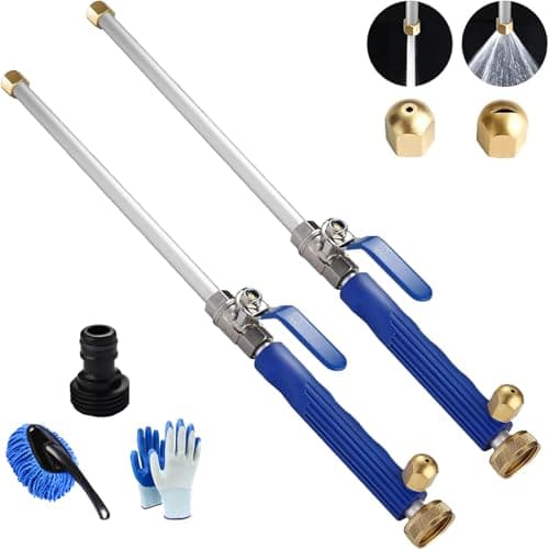 High Pressure Washer, 2-in-1 High Pressure Power Washer, Jet Sono Power Washer, High Pressure Hose Nozzle with 2 Jet Different Nozzle and Hose Quick Connectors (2pcs-Blue)