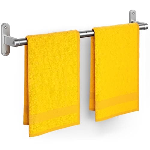 Powools Brushed Nickel Towel Rack for Bathroom - 24" Rustproof Towel Holder, Sturdy Towel Bar Wall Mounted, Space-Saving Towel Hanger, Bathroom Accessories, Home Decor, Apparment Essentials