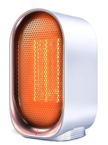Space Heater, Portable Small Heaters for Indoor Use, Electric Desk Heater with Overheat and Tip-Over Protection, Mini Personal Heaters for Home Office Workspace, White