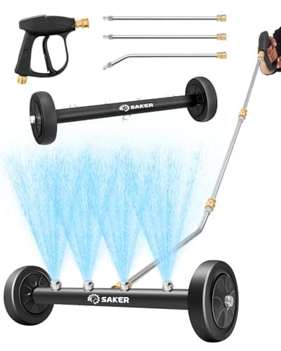 Saker Undercarriage Washer,16 Inch Pressure Washer Undercarriage Cleaner,4000 PSI Under Carriage Washer Attachment Under Car Cleaner with 3 Extension Wands and Pressure Washer Gun