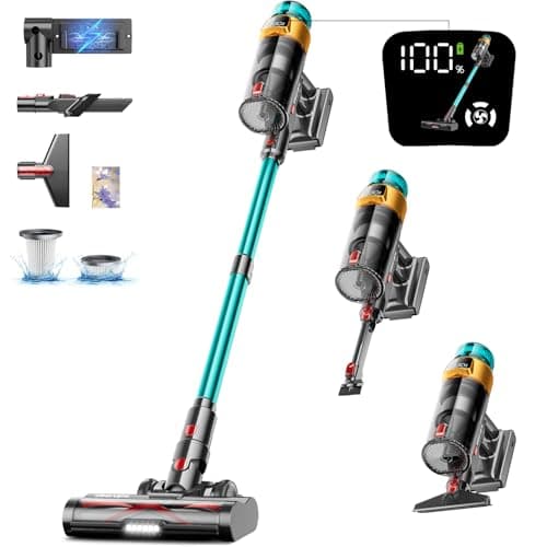 Cordless Vacuum Cleaner, 600W 50KPA 70Mins Vacuum Cleaners for Home, Stick Vacuum with Charging Dock Station, Anti-tangle Wireless Vacumm, Rechargeable Cordless Vacuum for Pet Hair/Carpet/Hard Floor