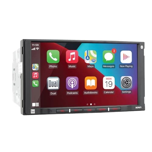 Dual Electronics DCPA71 7-inch Certified Apple Carplay Android Auto | Double DIN Touchscreen Car Stereo Radio | Bluetooth Hands Free Calling & Music Streaming | Backup Camera Input