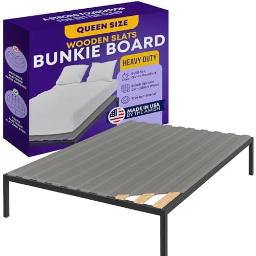 Greaton, Wooden Queen Bed Slats for Support Under Mattress with Cover – Replacement Wood Slats for Queen Size Bed Frame – Under Mattress Support Without Extra Height – 3.38-Inch Standard Width
