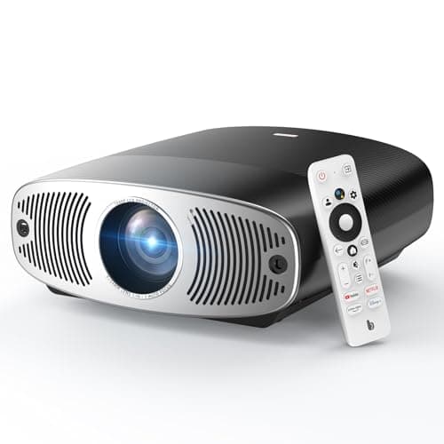 Netflix Officially Licensed Smart Projector, BETTDOW Native 1080P Google TV Projector with 4K Support, WiFi 6, Bluetooth, Voice Remote, HDR 10+, 200" Display for Outdoor & Indoor Home Entertainment