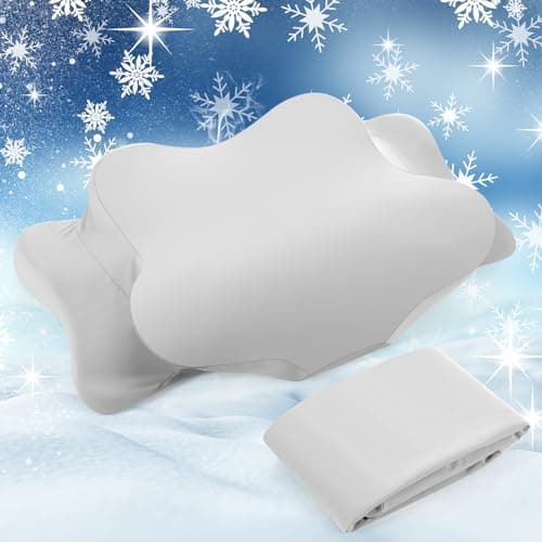 Hahafelt Cooling Cervical Neck Pillowcase Cover (Only Pillow Case) Ergonomic Pillowcase with Zipper Breathable Contour Pillow Cover for Side Back Stomach Sleepers (Gray,Standard Size)