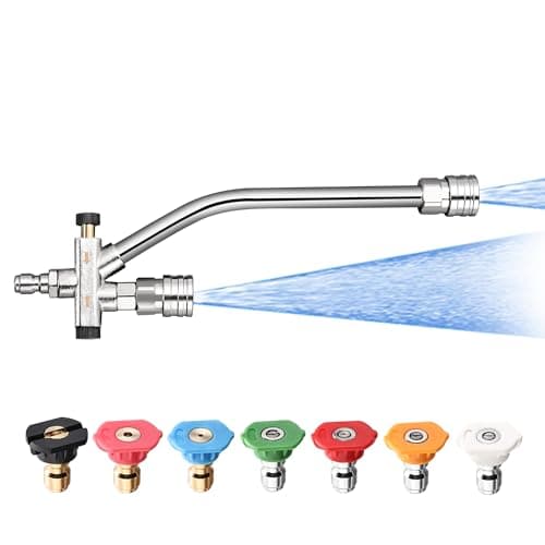 Foam Cannon Dual Connector Accessory,Pressure Washer Double Tip Attachment for Foam Blaster with 7 Power Washer Sprayer Nozzles, 1/4" Quick Connect, 3600 PSI