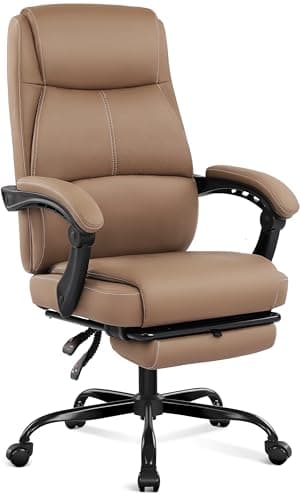 Misolant Big and Tall Office Chair with Footrest, High Back Desk Chair with Linkage Armrest, 90-155° Recline Executive Computer Chairs with Adjustable Height for Home