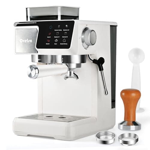 oveisn Espresso Machine 20 Bar, Coffee Maker with grinder 20 Grind Settings,Coffee Machine w/Milk Frother & Touchscreen, Professional Home Espresso Maker for Latte Cappuccino