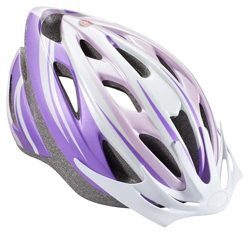 Schwinn Thrasher Bike Helmet for Youth Boys Girls Age 8-14 with Suggested Fit 55-58cm, Lightweight with Adjustable Side & Chin Strap, CPSC Safety Certified, Purple/White