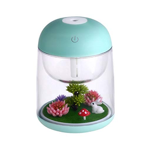 AEKAN Micro Landscape Humidifier with Changing Led Light,Adjustable Mist Mode, Waterless Auto Shut-off,for Bedroom,Office,Car (green)