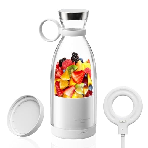 OTPEIR Portable Blender for Shakes and Smoothies with 11.83 Oz Travel Cup and Lid,Durable Stainless Steel Blades for Juice Blending Performance, White