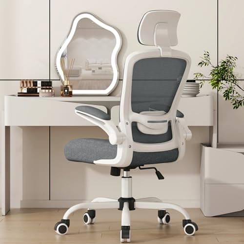 Mimoglad Office Chair, High Back Ergonomic Desk Chair with Adjustable Lumbar Support and Headrest, Swivel Task Chair with flip-up Armrests for Guitar Playing, 5 Years Warranty