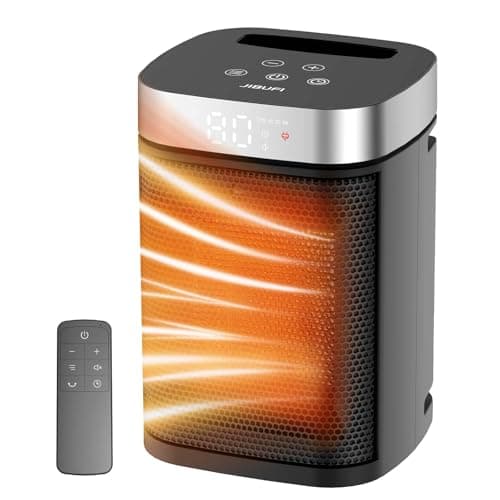 Space Heater, Portable Indoor Heater with Three Heating Modes, Remote Control, Digital Display, 1-12H Timer, Suitable for Office, Home, and Bedroom Use