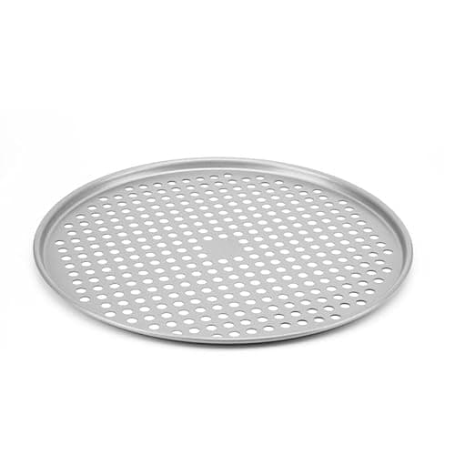 benbigbee Stainless Steel Pizza Pan, 14.5 Inch Baking Screen for Oven Round Pizza Crisper Tray Pizza Baking Tray for Home Restaurant, Seamless (14.5 inch,Silver)