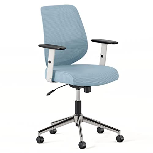 Branch Daily Chair - Computer Office Chair with Swivel, Lumbar Rest, and Adjustable Armrests - Sustainable, Stylish Mesh, & Adjustable Armrests - Comfortable Seating for Improved Posture - Blue