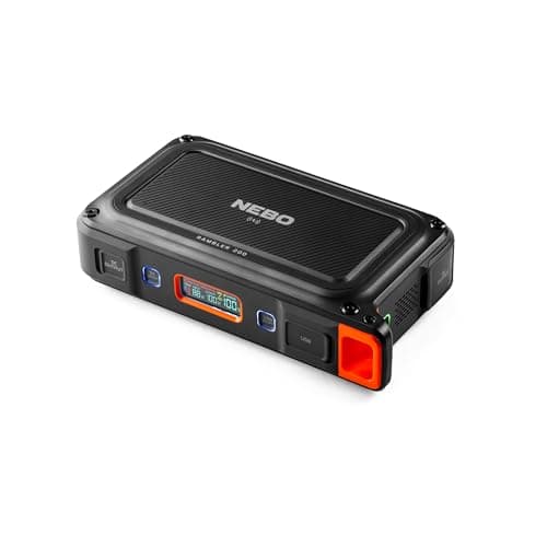 NEBO Rambler 200 Portable Power Station | 230.4Wh Capacity, 6-Way Output Charging, 200W AC Port Integration includes Power Inverter, 2.5 Hour Battery Recharge, Compact Design, Built-In Floodlight