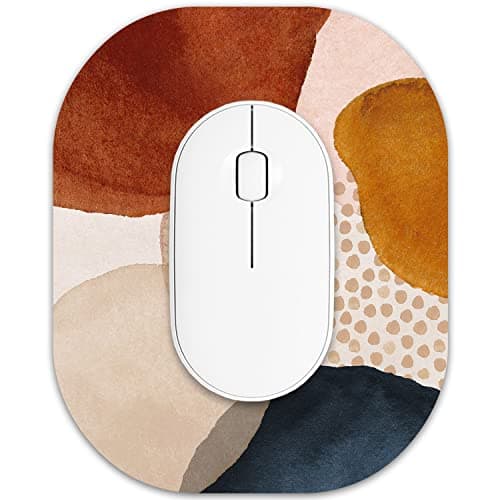 Atufsuat Small Mouse Pad 6 x 7 Inch, Oval Mini Mouse Pad with Non-Slip Rubber Base, Waterproof Compact Mouse Mat for Laptop Computer Wireless Mouse Keyboard Tray Home Office Travel, Abstract Marble