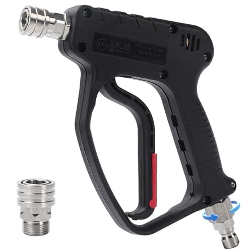 Pressure Washer Short Gun, 5000 PSI/10.5 GPM High Power Washer Spray Gun with 3/8'' Swivel Quick and M22-14mm Connect for Foam Cannon Car Wash